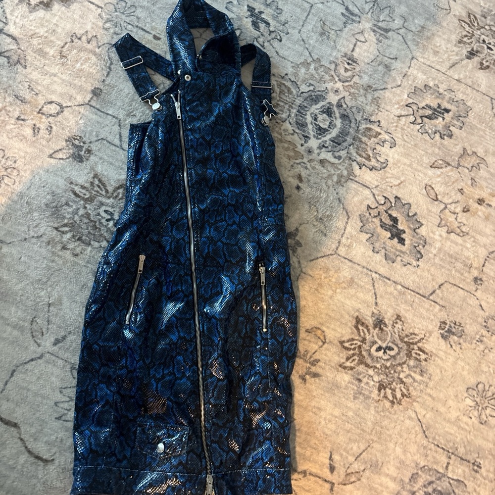 Moschino Blue Snakeskin Print Top